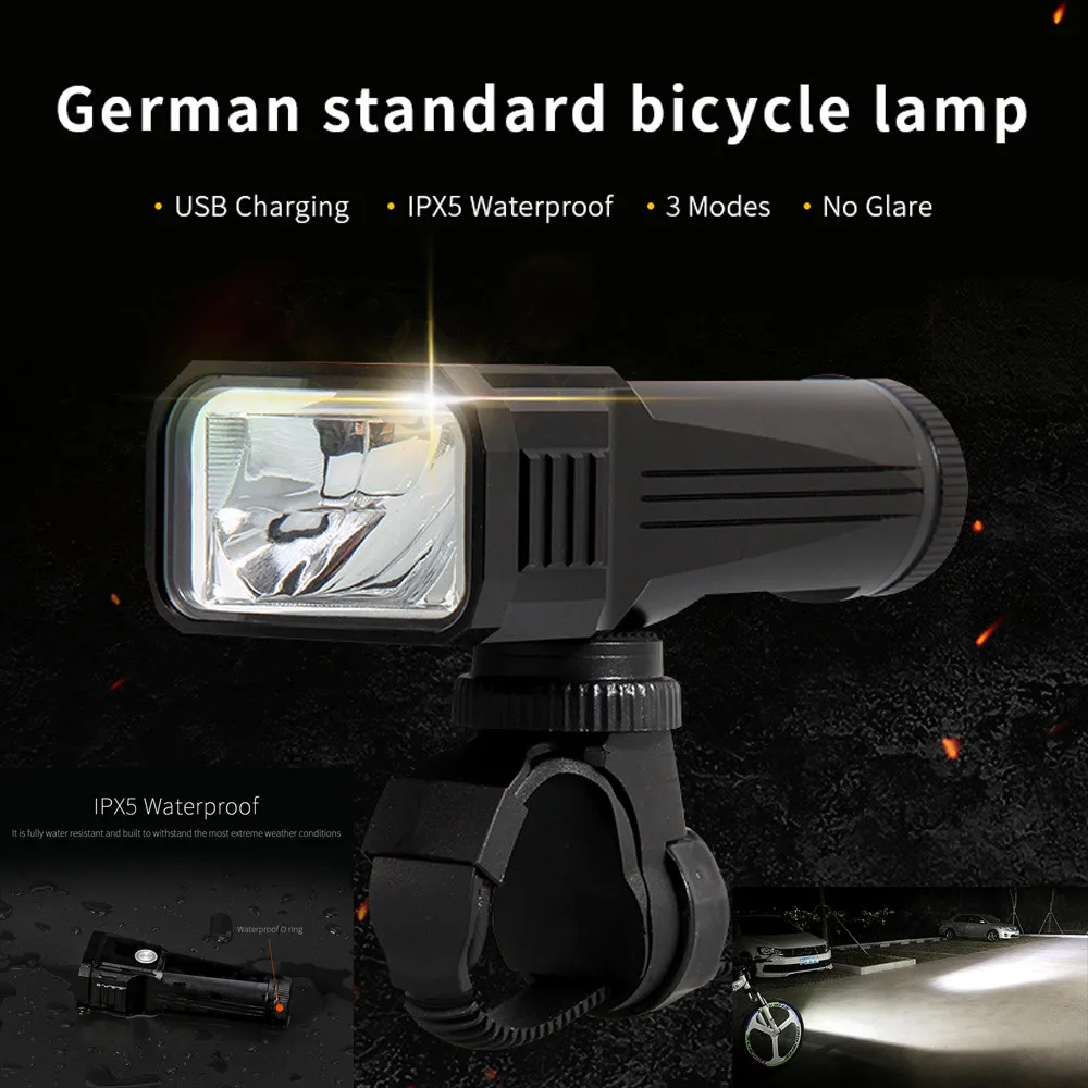 Clearance For Bicycle Head Light Front Handlebar Lamp Flashlight 1000LM Waterproof LED 100000 hours 3.7V 7500K Black White #5S06 26