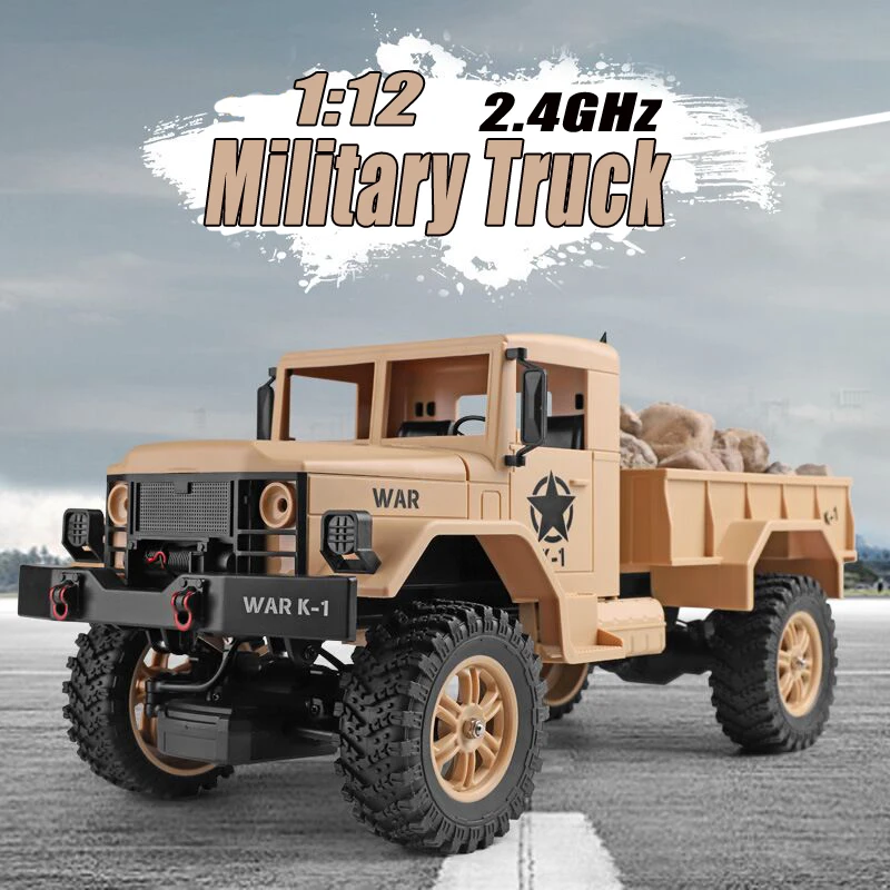 Новости прибытие 124301 WLtoys 2,4 г RC автомобилей 1:12 военный грузовик 4WD удаленного Управление автомобиля армейский грузовик электрические игрушки для мальчиков подарки