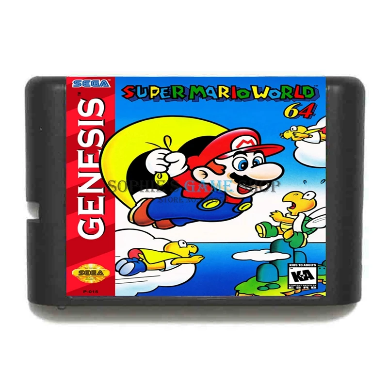 

Supermarioworld 64 Game cartridge 16 bit Game card for MegaDrive / Genesis system