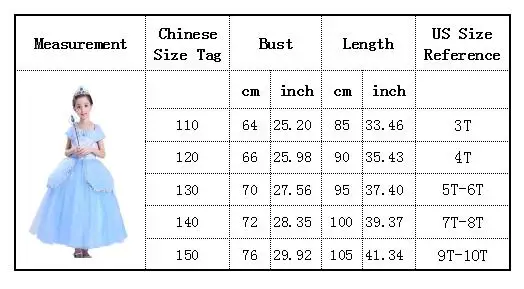 Платье Золушки для девочек; голубой костюм для выпускного бала для малышей; детское бальное платье принцессы; одежда с фильмами «живое действие»; наряды средней длины для свадебной вечеринки