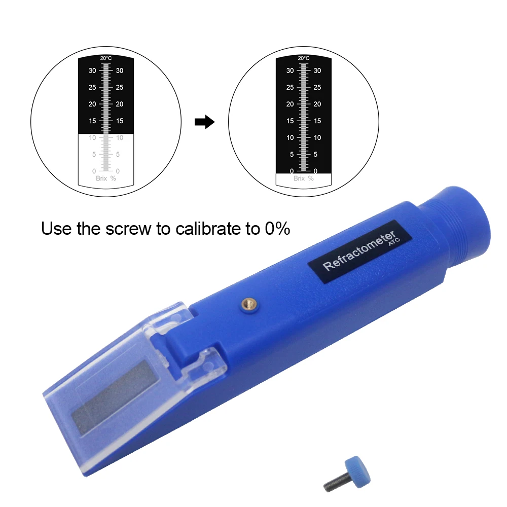 Рефрактометр, с функцией определения содержания сахара градусный измеритель сахариметр режущий измеритель плотности жидкости 0-32% БРИКС с тканевая сумка для переноски