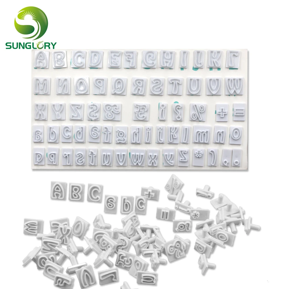 

64PCS/SET DIY Characters-Upper&Lower Case Alphabet Letters Cookie Cutter Plastic Fondant Cutter Baking Mold Cake Decorating Tool