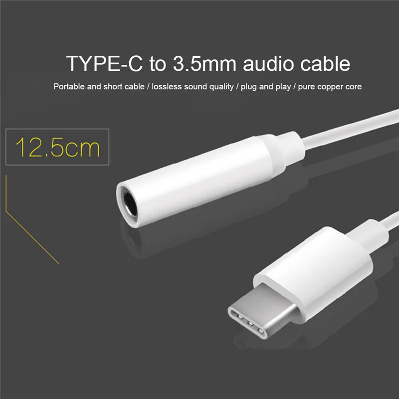 

3.5mm Audio Cable Adapter Phone Headset Type-C Conversion Cable Headphone Plug for Letv LeEco 2 Pro MAX2 1pcs