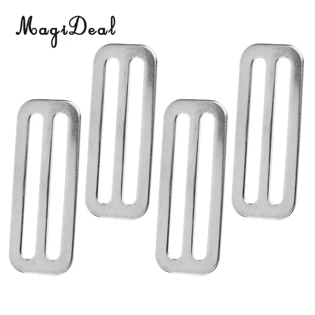 MagiDeal High Quality 4Pc Scuba Diving 2' Weight Belt Slide Stainless Steel Stopper Keeper for Swimming Dive Surfing Water Sport