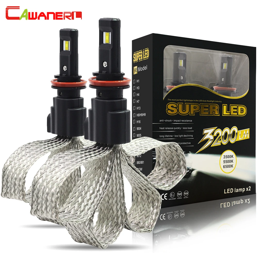 

Cawanerl 60W H8 H9 H11 LED Bulb 6400LM 6500K Cool White Replacement Car Fog Light Headlight Daytime Running Lamp DRL