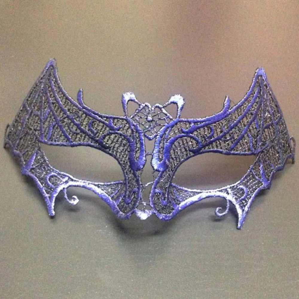 Для женщин и мужчин сверкающая летучая мышь вампира кружевная маска на глаза для маскарада Хэллоуин фантазия тематические вечерние костюмы