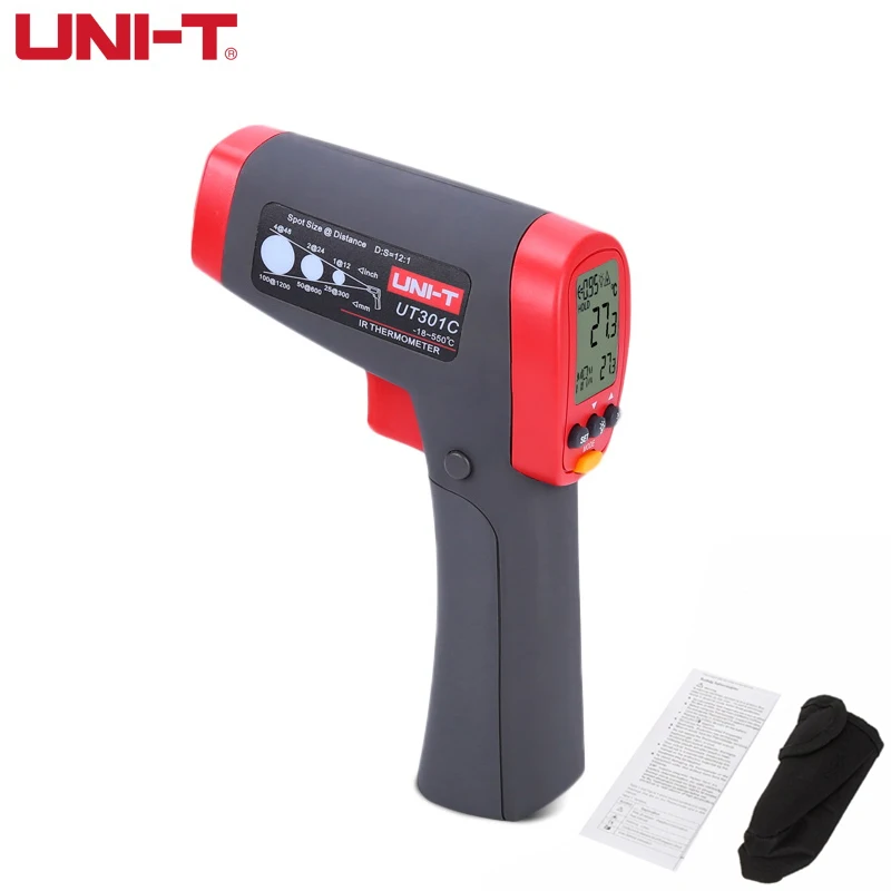 

UNI-T UT301C 12:1 Infrared IR Thermometer Laser Temperature Gun Meter Range -18~550 Degree,0~1022 Fahrenheit