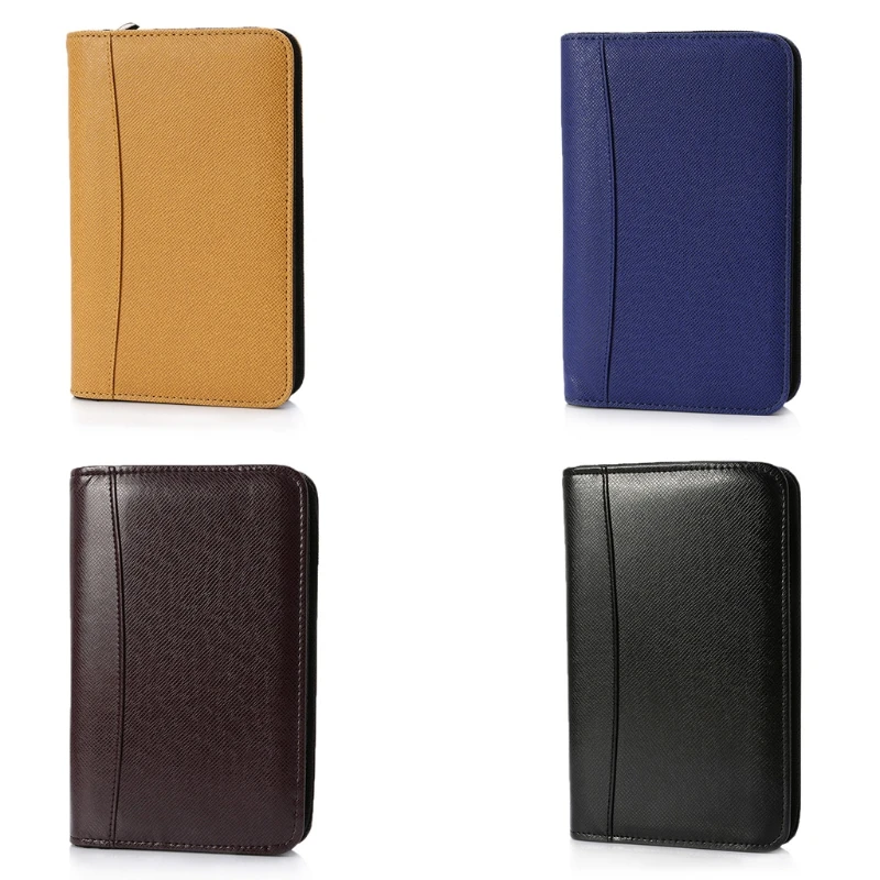 

1 X A6 Notebook PU Leather Cover A6 Zipper Notebook Loose-Leaf Business Notepad With Calculator High Quality
