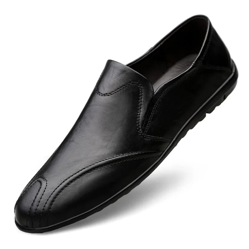 

Spring Men's Leather Peas Shoes A Pedal Lazy Shoes Soft Bottom Soft Casual Shoes