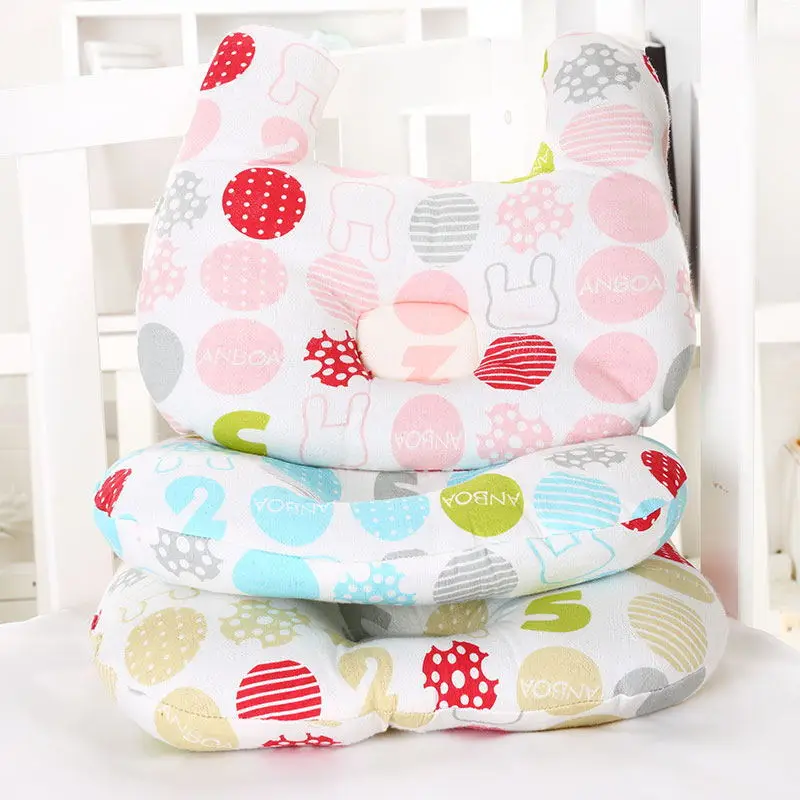 

2019 Hot 30*18CM Dot Pink Baby Shaping Pillow Anti Roll Cushion Nursing Pillow To Prevent Partial Head For 0-12 Months