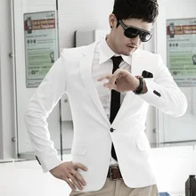 Мужской костюм, мужской блейзер, белый/синий/черный/розовый, повседневный костюм, мужская Тонкая официальная одежда, Новое поступление