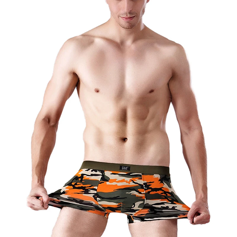 Боксер, армейское гей нижнее белье с принтом, сексуальные штаны, дышащие военные камуфляжные мужские хлопковые удобные дешевые пляжные штаны
