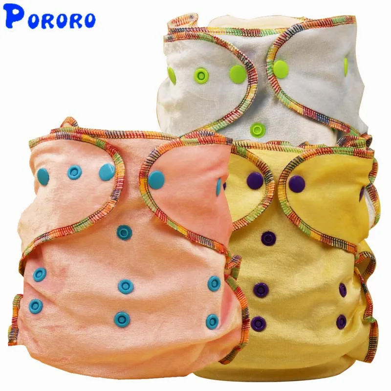 

10 PCS Velvet Nappy Baby Washable Cloth Diaper Nappy Cover Solid Color Reusable Cloth Diapers Color Random
