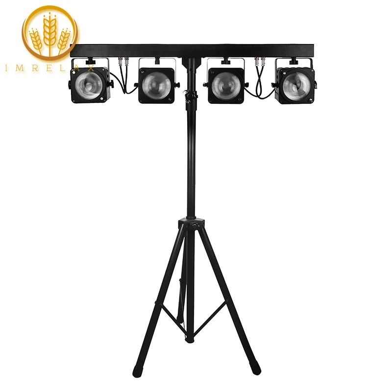 Imrelax 4pcs 30w Rgb 3in1 Cob Led Par Light Kit System With 2 5 Imrelax 4pcs 30w Rgb 3in1 Cob Led Par Light Kit System With 2 5 Meter Stand And Foot Control Dj Stage Disco Party