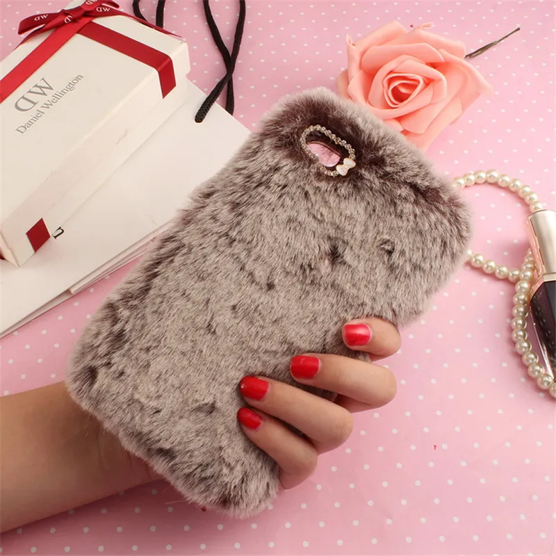 For Huawei P8 Lite 2017 Case 5.2inch Warm TPU Cover Rabbit Long Hair Furry Pussy Diamond Phone Case For Huawei Honor 8 Lite Nova (4)