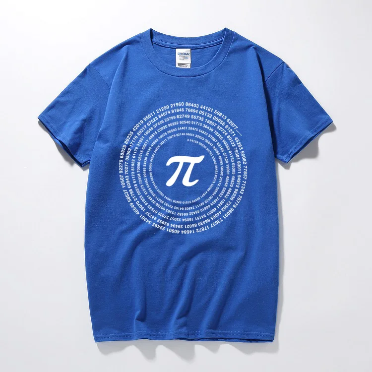 RAEEK Новинка Pi Математика футболки Для мужчин Хлопковые свободные короткий рукав футболки Geek Стиль футболка Nerd Повседневное мужские футболки топы - Цвет: Синий