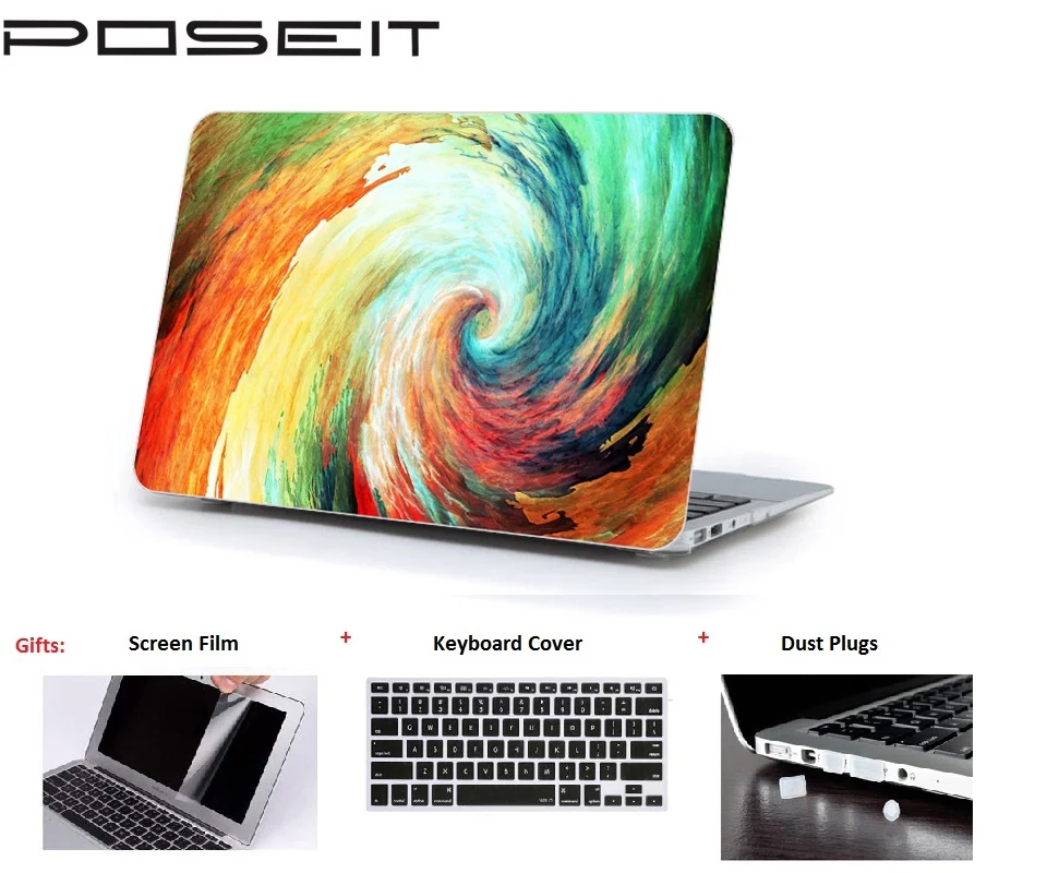 2018 NEW For Apple Macbook Touch Bar 15 Model:A1707 A1990 Hard Case Cover Laptop Shell+Keyboard Cover+Screen Film+Dust Plugs