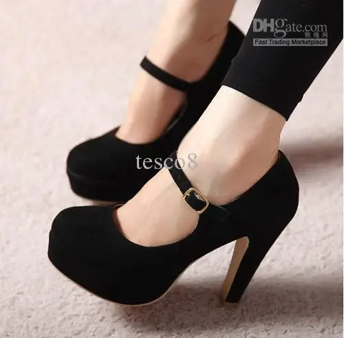 Fashion Women High Heels Black The Matte Velvet Straps Single Shoes Wedding Shoes Thick Heel Size Shoe Roll Shoe Rack Shoesshoe Doodles Aliexpress