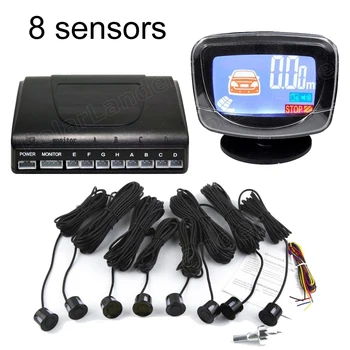 

Car Parking Sensors Parktronic 8 sensors Front Rear View Reverse Backup Radar Kit System LCD Display Monitor 44 colors