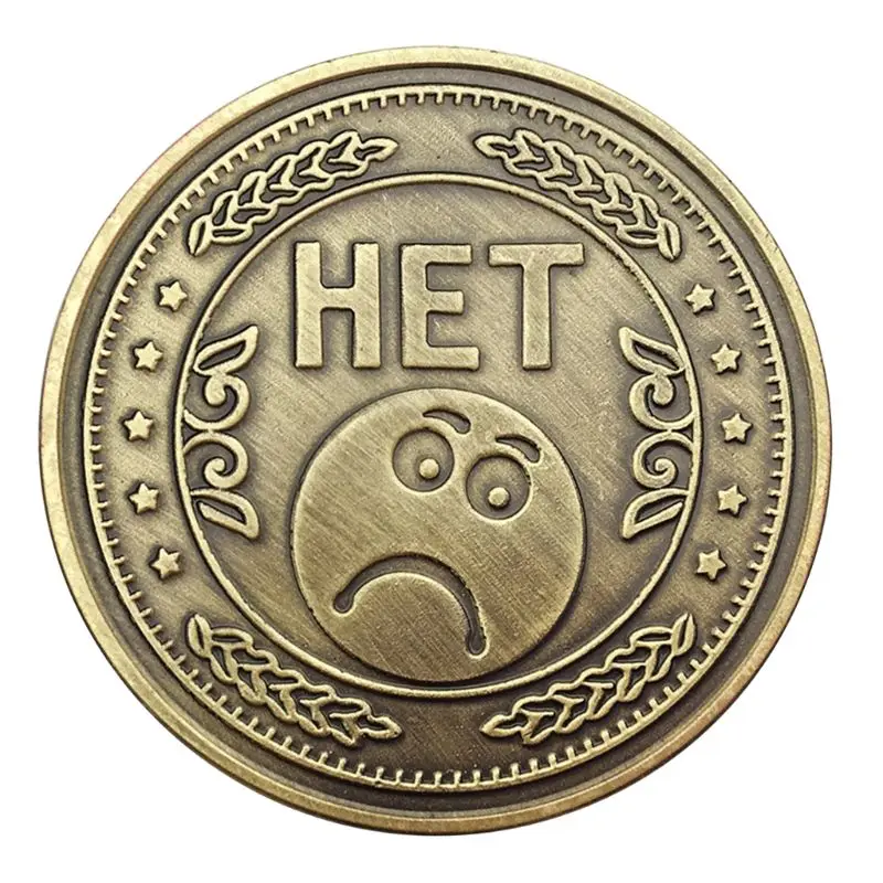 

Happy Sad Face Lucky Coin Make Decision Commemorative Badge Double Sided Embossed Plating Collection New Year Gift