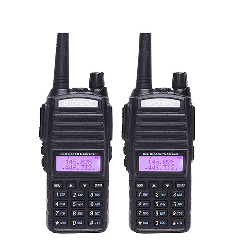 2 шт./лот BaoFeng UV-82 рация 136-174 МГц и 400-520 МГц двухстороннее радио UV82 FM приемопередатчик - Цвет: Black-2pcs