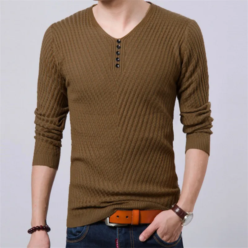 2017 Spring Pullover Men Casular V Neck Sweater Men Long Sleeve Mens Sweaters Wool Casual Brand 