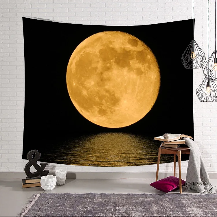 Геометрический тканый лунный ночной гобелен с изображением неба настенный пляжный поп-покрывало прямоугольник домашний декор офисное одеяло большой 200x150 см