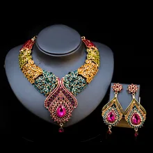 2018 New arrival necklace earrings two piece suit jewelry set african bead wedding party bridal set