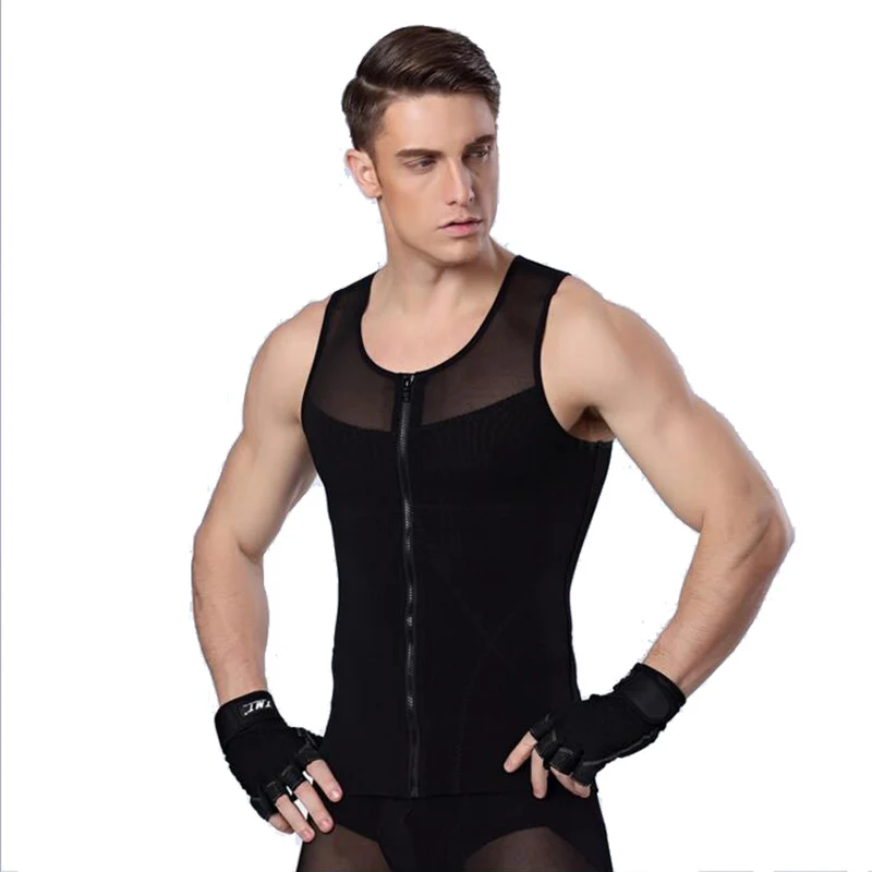 Men Shaper Zipper & Buckle Body Shaper Vest Shapewear Slimming Waist