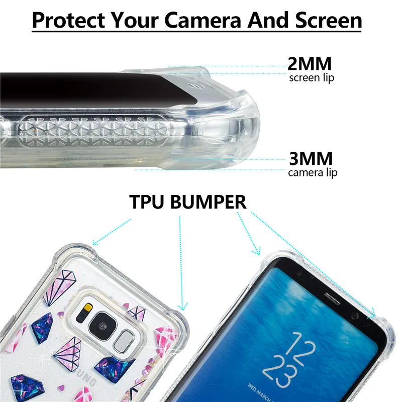 Liquid Case for Samsung Galaxy A6 A8 Plus 2018 S8 S9 Plus S6 S7 Edge Note8 Note9 S5 S6edge Glitter Love Silicone PC Full Cover (27)