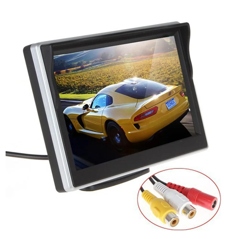5 inch TFT LCD screen Car Monitor HD800*480 Reversing Parking Monitor with 2 video input Rearview camera optional car display
