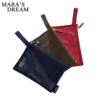 

Mara's Dream Women Cosmetic Cases fashion grid hollow Nylon zipper Women bag casual trend Multifunction Women storage bag