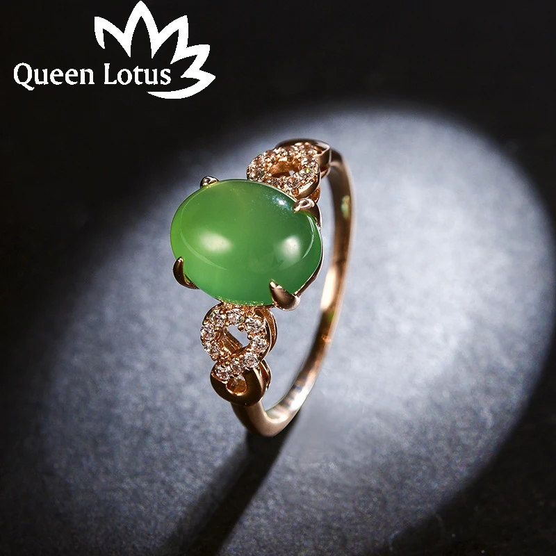 Queen Lotus элегантное овальное геометрическое кольцо на палец для женщин Ретро