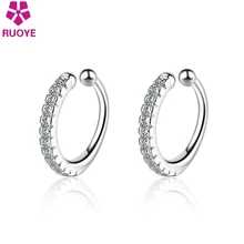 Nowy 925 Sterling Silver Ear Cuff Crystal nausznice Earcuff Femme 2020 biżuteria Oorbellen