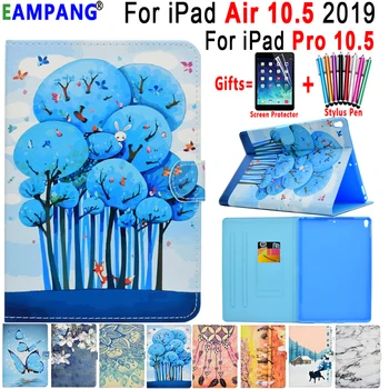 

Fashion Flip Case for Apple iPad Air 10.5 2019 iPad Pro 10.5 A1701 A1709 Slim Painted Leather Smart Silicon Cover Funda