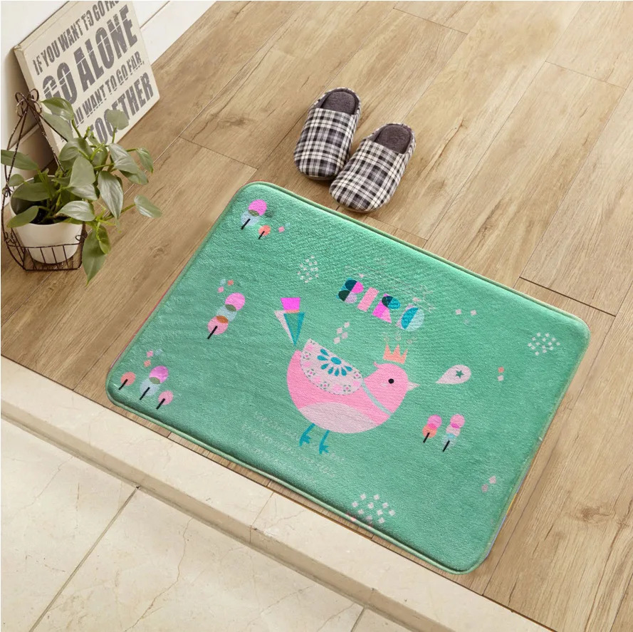 Lover Flamingo Soft Flannel Yoga Mat Rug Floor Bathmat Round Area Rugs Non-slip