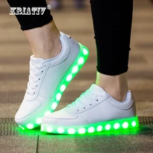 Светящиеся кроссовки с зарядкой от USB KRIATIV; светящаяся обувь для мальчиков и девочек; повседневная обувь с подсветкой для детей; тапочки с подсветкой; Светящиеся кроссовки