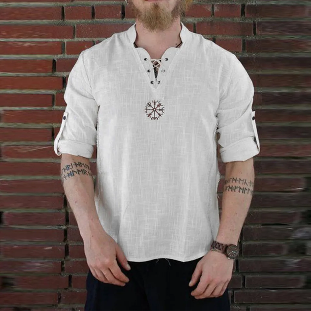 

Men's Blouse Summer New Style Fashionable Personality Short sleeve Cotton-linen Pure Longsleeved Top Shirt Men camisas de hombre