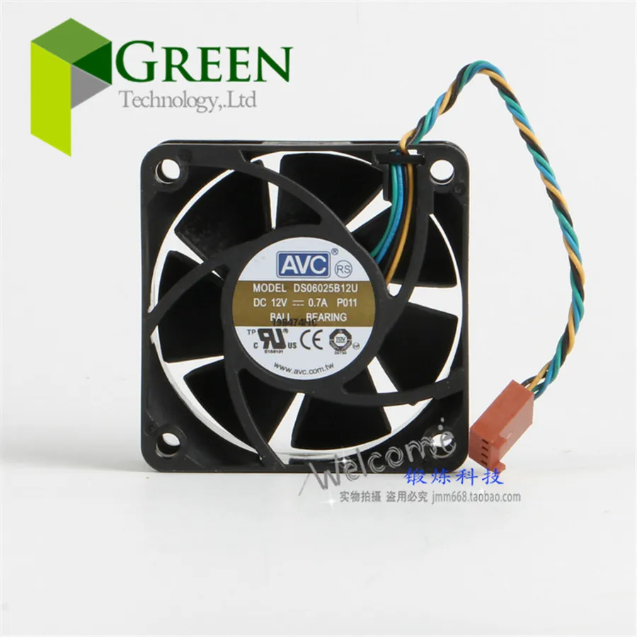 Avc 0.7A DS06025B12U 12 فولت 6025 60 ملليمتر 60*60*25 ملليمتر cpu مروحة التبريد مع 4pin pwm Avc 0.7A DS06025B12U 12 فولت 6025 60 ملليمتر 60*60*25 ملليمتر cpu مروحة التبريد مع 4pin pwm