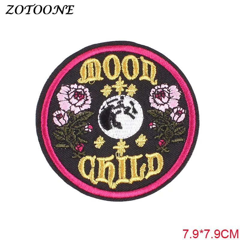 ZOTOONE железные нашивки для одежды бабочка Кот тигр сердце круглые вышитые стикер