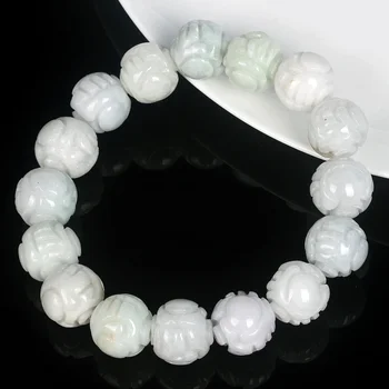 

Myanmar Genuine Natural Jade A Goods Beads Dragon Ball Jade Bracelet eb2978#