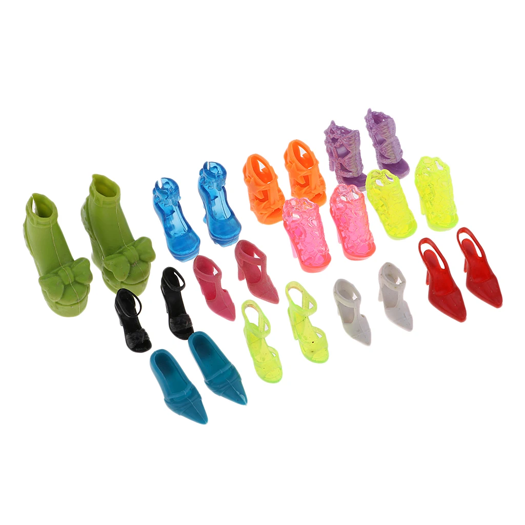 Stylish Dolls House Furniture Set - Mini Shoes Rack Shoes Shelf & Pack of High Heel Shoes For 12inch Ball Jointed Doll Accessory