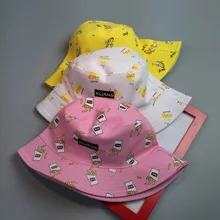 Модная женская шляпа с принтом картофеля фри и бананов, двухсторонняя Двусторонняя Кепка s, Женская пляжная Солнцезащитная Панама, повседневные Шапки TC21