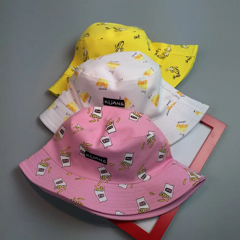 أزياء النساء قبعة المقلية الموز المطبوعة كاب اثنين الجانب عكسها قبعات السيدات الشاطئ واقية من الشمس قبعة بحافة عارضة القبعات TC21 أزياء النساء قبعة المقلية الموز المطبوعة كاب اثنين الجانب عكسها قبعات السيدات الشاطئ واقية من الشمس قبعة بحافة عارضة القبعات TC21