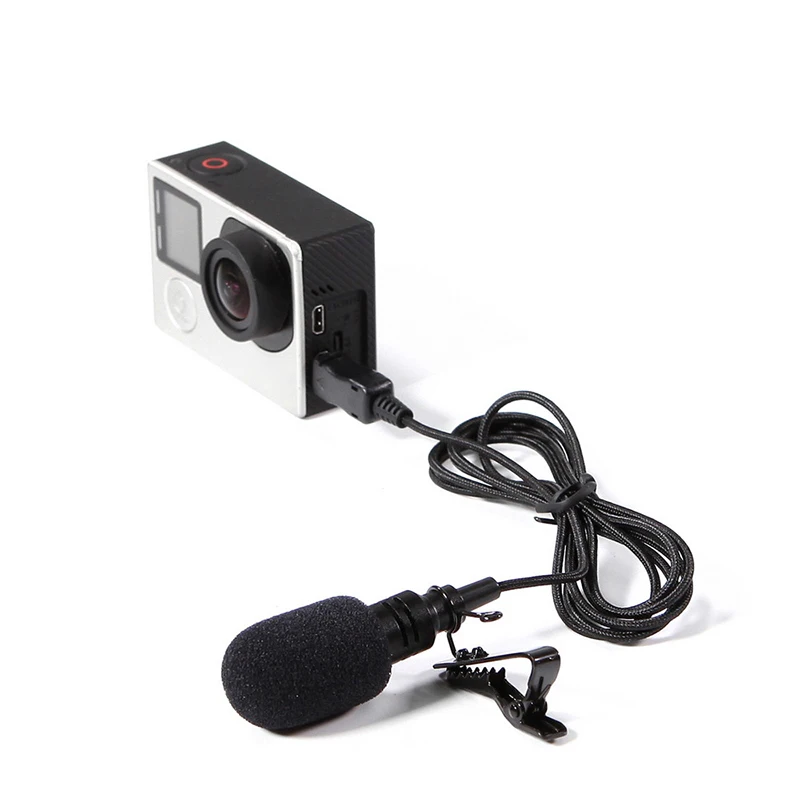 USB Stereo External Microphone High Fidelity Microphone for GoPro Hero 4 3 3+ Action Camera