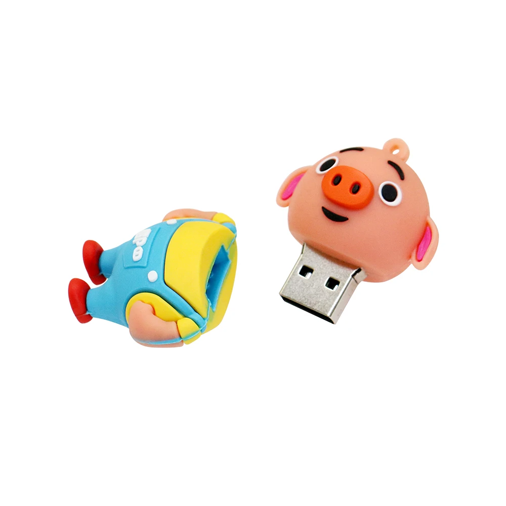 Мультфильм свинья Usb Flash Drive 64 GB 32 GB флэш-накопитель реальная емкость Usb Stick 16 GB 8 GB 4 GB флешки 128 GB Usb 2,0 Flash Memory Stick