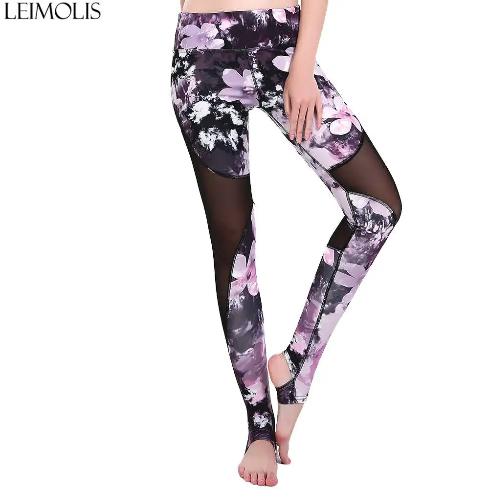 

Leimolis Cherry blossoms freestyle mesh Harajuku adventure time workout push up plus size stirrup fitness leggings women pants