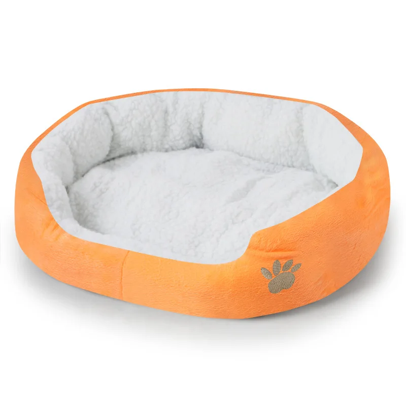 Pet мягкая кровать для кошек и собак уютный и теплый флис малых средних собак Nest Bed Cat коврик с водонепроницаемый нижней и милый отпечаток лапы
