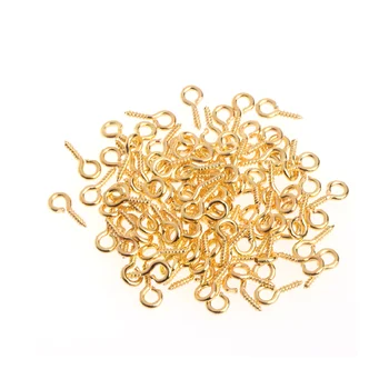 

100 Pcs Jewelry Screw Claw Golden Silver Accessories DIY Mini Eye Pins Bolt Bail