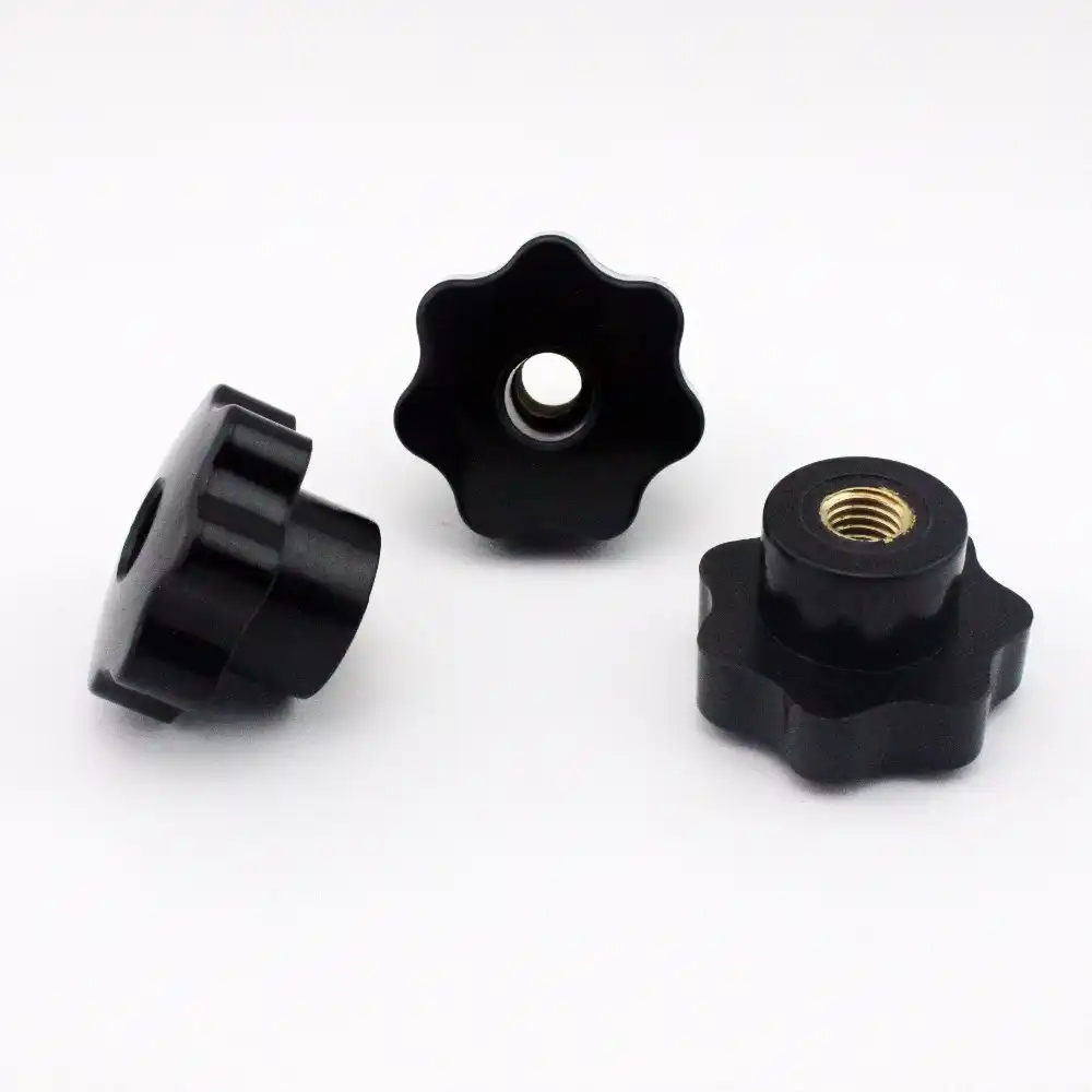 3pcs M12 Female Thread 50mm OD Star Shaped Head handle Nuts Knob